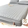 The grey quilted pure cotton single bed cover, student bedspread, bed cover and mattress cover are simple, comfortable and durable Item Picture